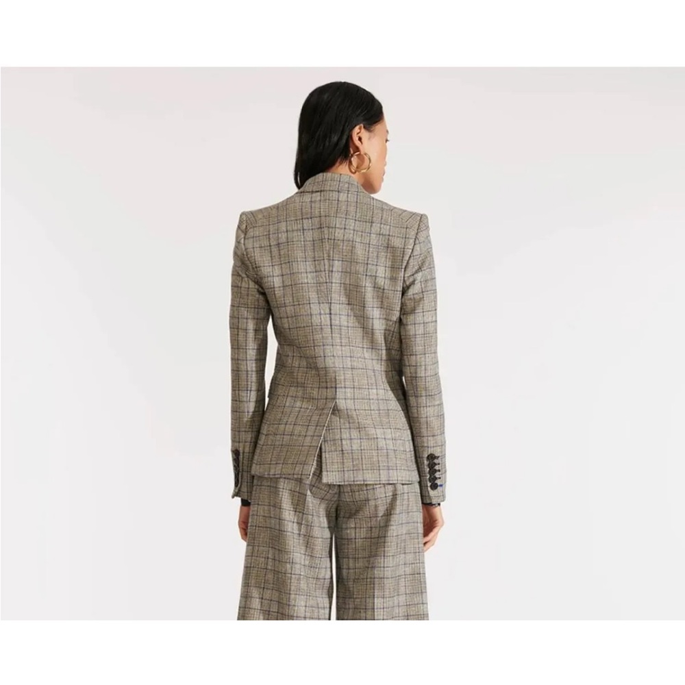 $698 Veronica Beard Gray/Grey Plaid Miller Dickey Blazer Jacket - Size 0 - Picture 6 of 16